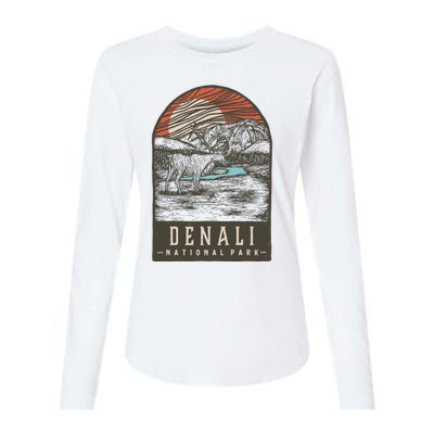 Denali National Park Womens Cotton Relaxed Long Sleeve T-Shirt