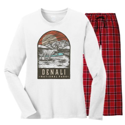 Denali National Park Women's Long Sleeve Flannel Pajama Set 