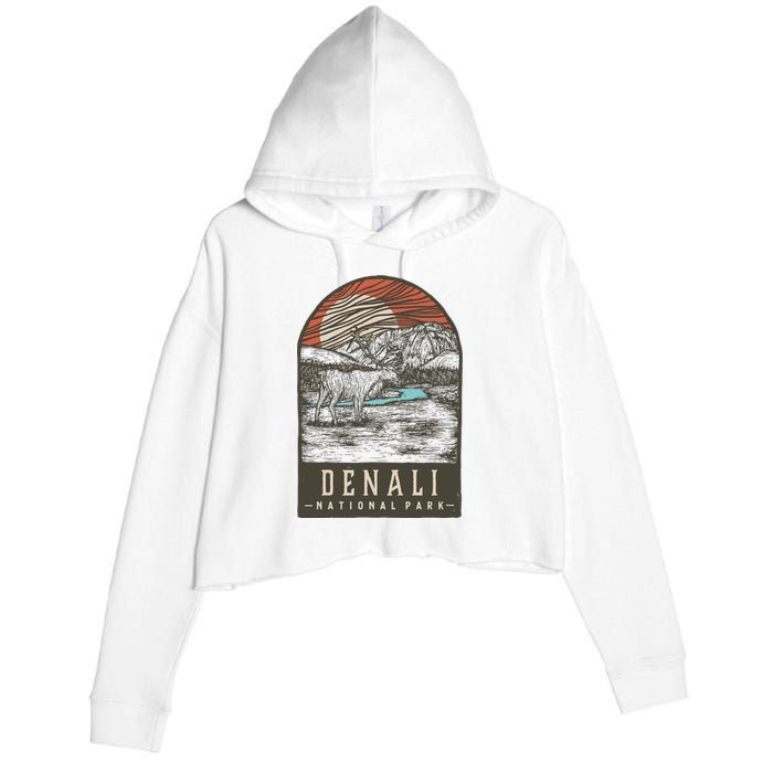 Denali National Park Crop Fleece Hoodie