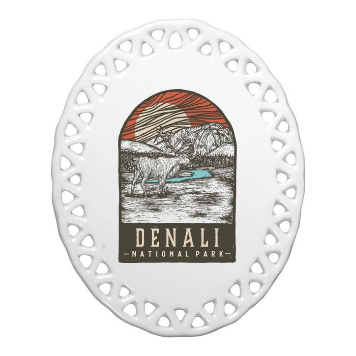 Denali National Park Ceramic Oval Ornament