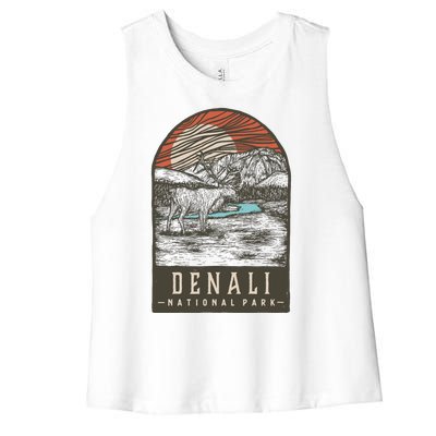 Denali National Park Women's Racerback Cropped Tank