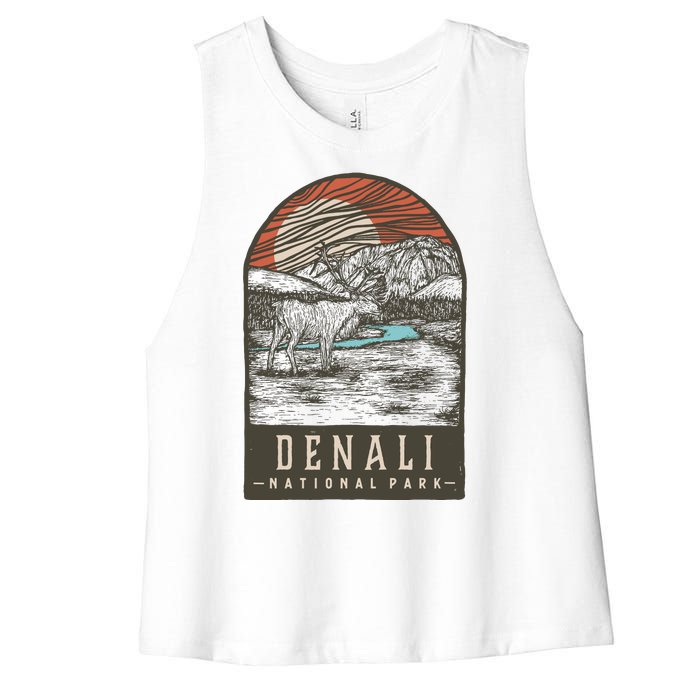 Denali National Park Women's Racerback Cropped Tank