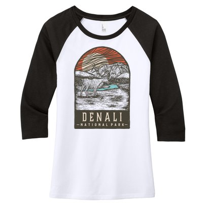 Denali National Park Women's Tri-Blend 3/4-Sleeve Raglan Shirt