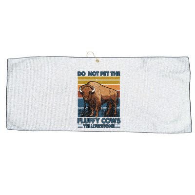 Do Not Pet The Fluffy Cows Buffalo & Bison Yellowstone Park Large Microfiber Waffle Golf Towel