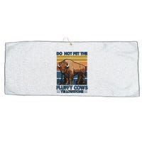 Do Not Pet The Fluffy Cows Buffalo & Bison Yellowstone Park Large Microfiber Waffle Golf Towel