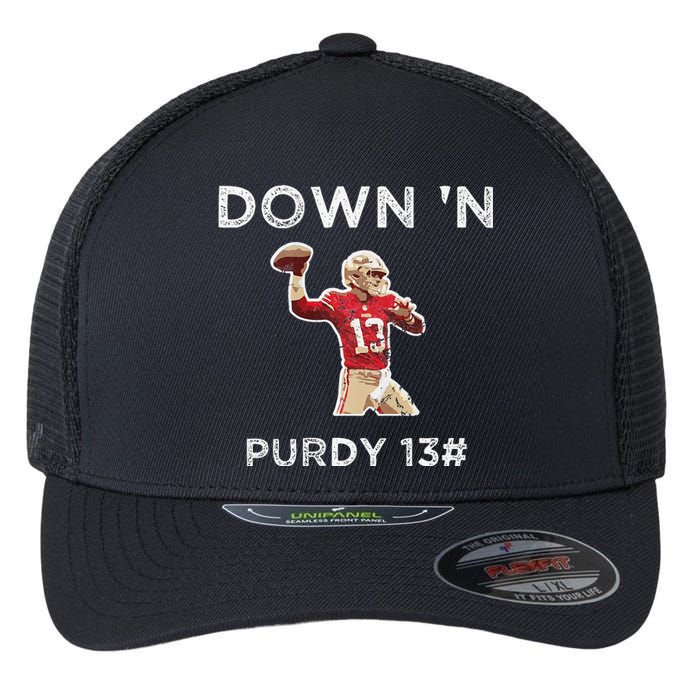 Down 'N Purdy 13 Brock Purdy American Football Quarterback Flexfit Unipanel Trucker Cap