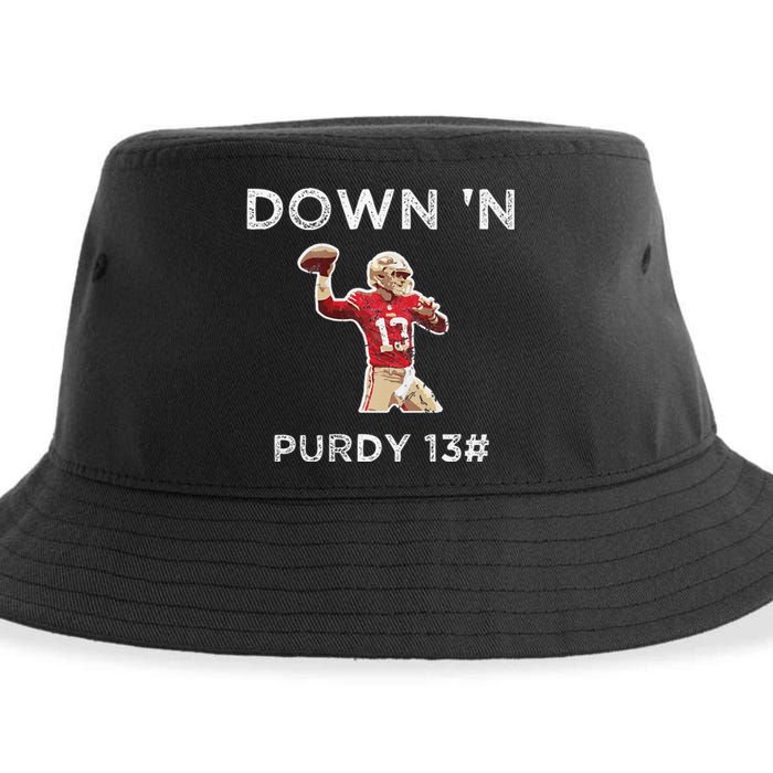 Down 'N Purdy 13 Brock Purdy American Football Quarterback Sustainable Bucket Hat