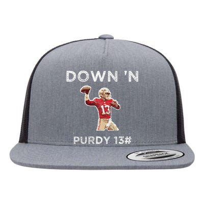 Down 'N Purdy 13 Brock Purdy American Football Quarterback Flat Bill Trucker Hat