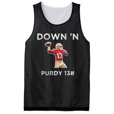 Down 'N Purdy 13 Brock Purdy American Football Quarterback Mesh Reversible Basketball Jersey Tank