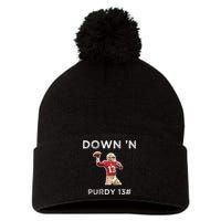 Down 'N Purdy 13 Brock Purdy American Football Quarterback Pom Pom 12in Knit Beanie