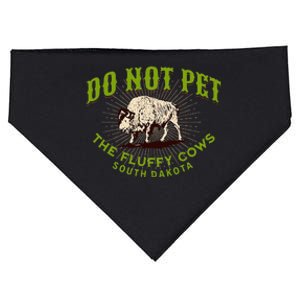 Do Not Pet The Fluffy Cows South Dakota Quote Funny Bison USA-Made Doggie Bandana