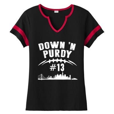 Down 'N Purdy Mr Irrelevant San Francisco 262 Brock #13 Ladies Halftime Notch Neck Tee