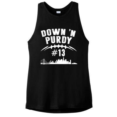 Down 'N Purdy Mr Irrelevant San Francisco 262 Brock #13 Ladies PosiCharge Tri-Blend Wicking Tank