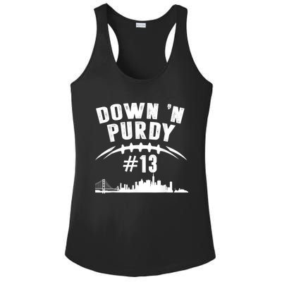 Down 'N Purdy Mr Irrelevant San Francisco 262 Brock #13 Ladies PosiCharge Competitor Racerback Tank