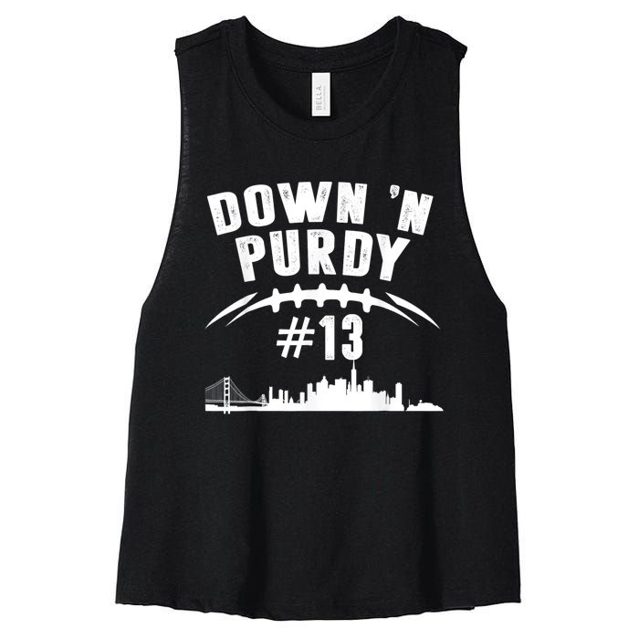 Down 'N Purdy Mr Irrelevant San Francisco 262 Brock #13 Women's Racerback Cropped Tank