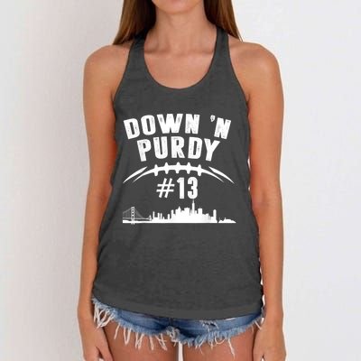 Down 'N Purdy Mr Irrelevant San Francisco 262 Brock #13 Women's Knotted Racerback Tank