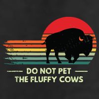 Do Not Pet The Fluffy Cows Bison Lover 7 Panel Mesh Trucker Snapback Hat