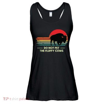 Do Not Pet The Fluffy Cows Bison Lover Ladies Essential Flowy Tank