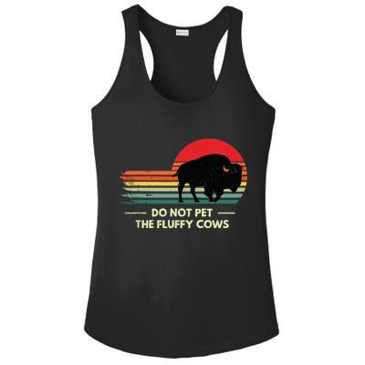 Do Not Pet The Fluffy Cows Bison Lover Ladies PosiCharge Competitor Racerback Tank