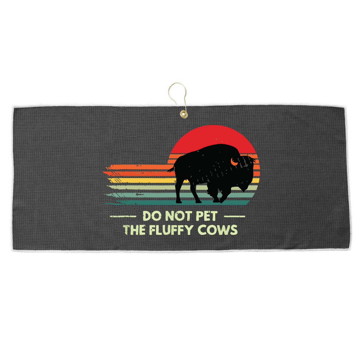 Do Not Pet The Fluffy Cows Bison Lover Large Microfiber Waffle Golf Towel
