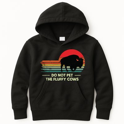 Do Not Pet The Fluffy Cows Bison Lover Kids Hoodie