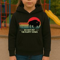 Do Not Pet The Fluffy Cows Bison Lover Kids Hoodie