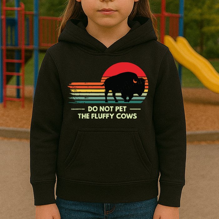 Do Not Pet The Fluffy Cows Bison Lover Kids Hoodie