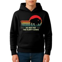 Do Not Pet The Fluffy Cows Bison Lover Kids Hoodie