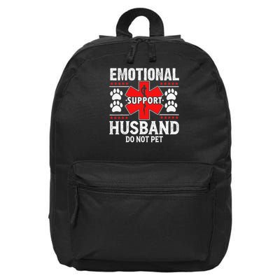 Do Not Pet Emotional Support Husband Funny Couple Retro 16 in Basic Backpack