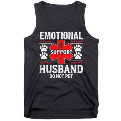 Do Not Pet Emotional Support Husband Funny Couple Retro Tank Top