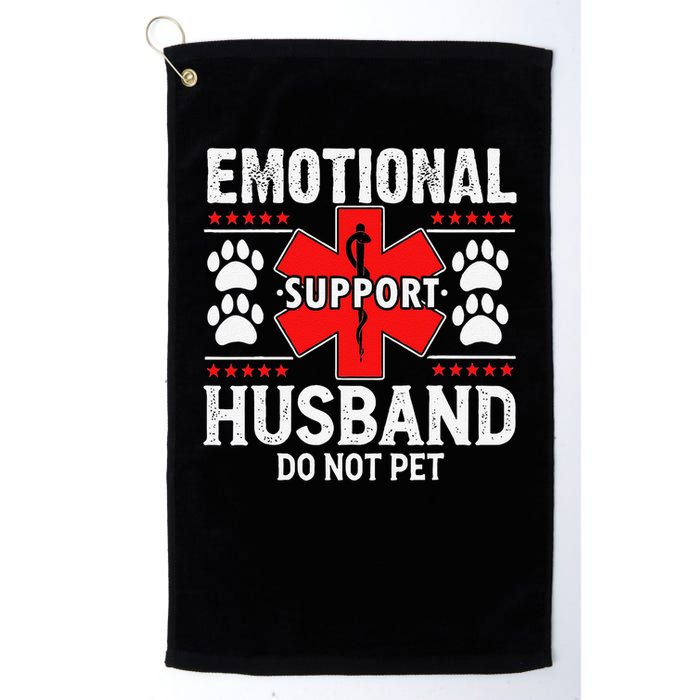 Do Not Pet Emotional Support Husband Funny Couple Retro Golf Towel