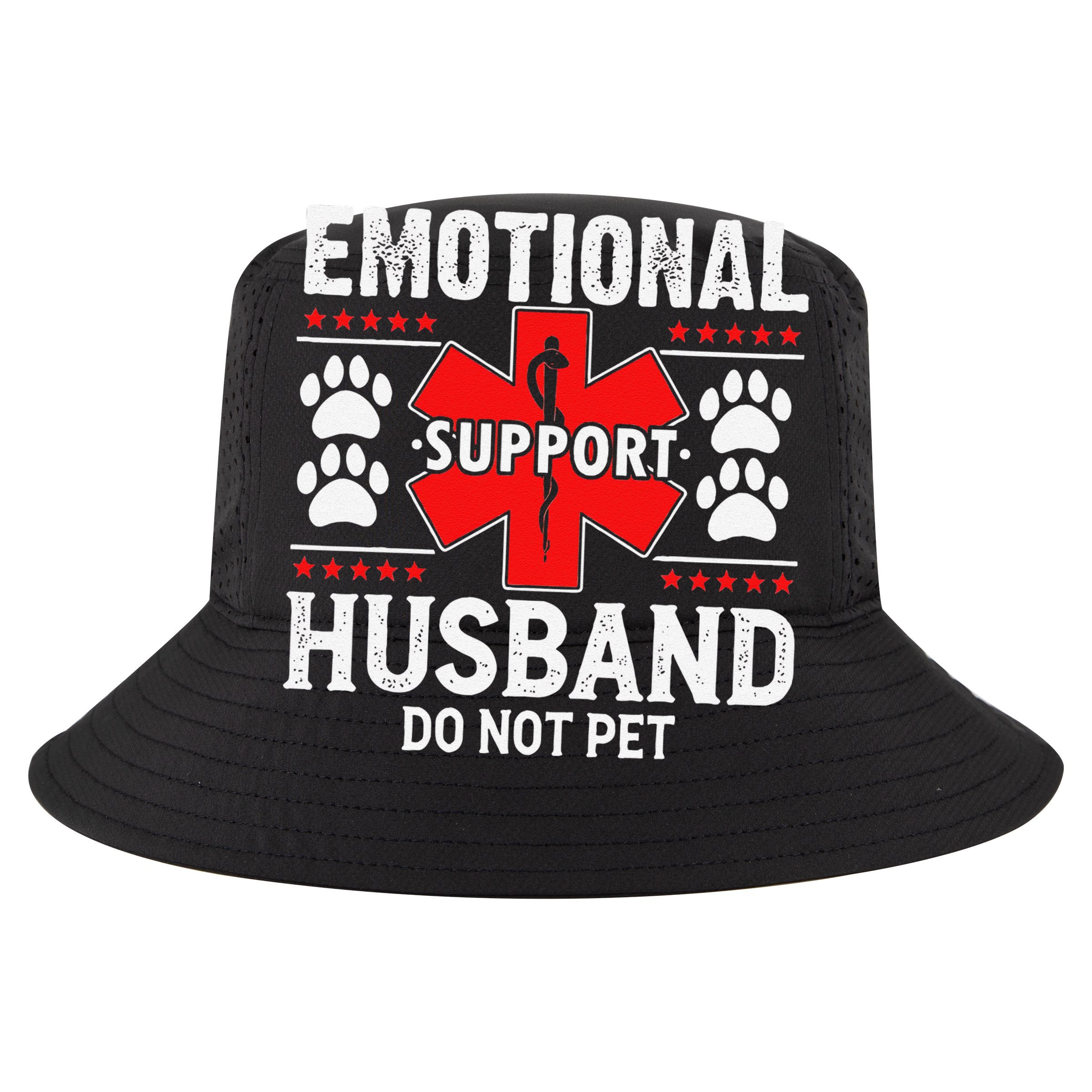 Do Not Pet Emotional Support Husband Funny Couple Retro Golf Towel