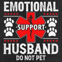 Do Not Pet Emotional Support Husband Funny Couple Retro Golf Towel