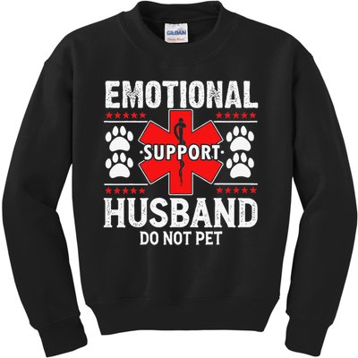 Do Not Pet Emotional Support Husband Funny Couple Retro Kids Sweatshirt