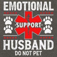 Do Not Pet Emotional Support Husband Funny Couple Retro Cotton Canvas Backpack