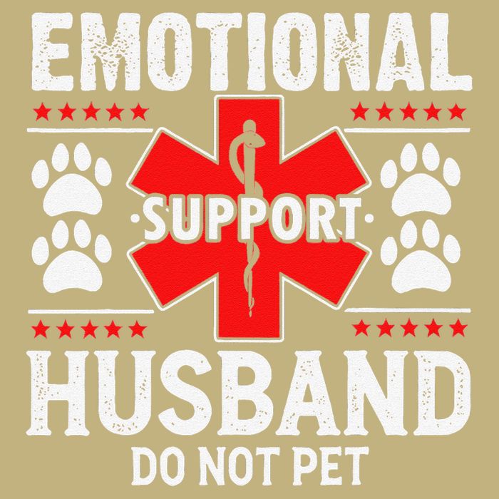 Do Not Pet Emotional Support Husband Funny Couple Retro Cooling Performance Crew T-Shirt