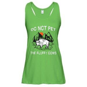 Do Not Pet The Fluffy Cows Funny Bison Gift Yellowstone Park Ladies Essential Flowy Tank