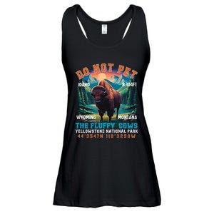 Do Not Pet The Fluffy Cows Bison Yellowstone National Park Ladies Essential Flowy Tank