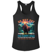 Do Not Pet The Fluffy Cows Bison Yellowstone National Park Ladies PosiCharge Competitor Racerback Tank