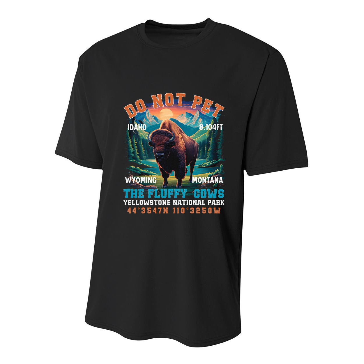 Do Not Pet The Fluffy Cows Bison Yellowstone National Park Youth Performance Sprint T-Shirt