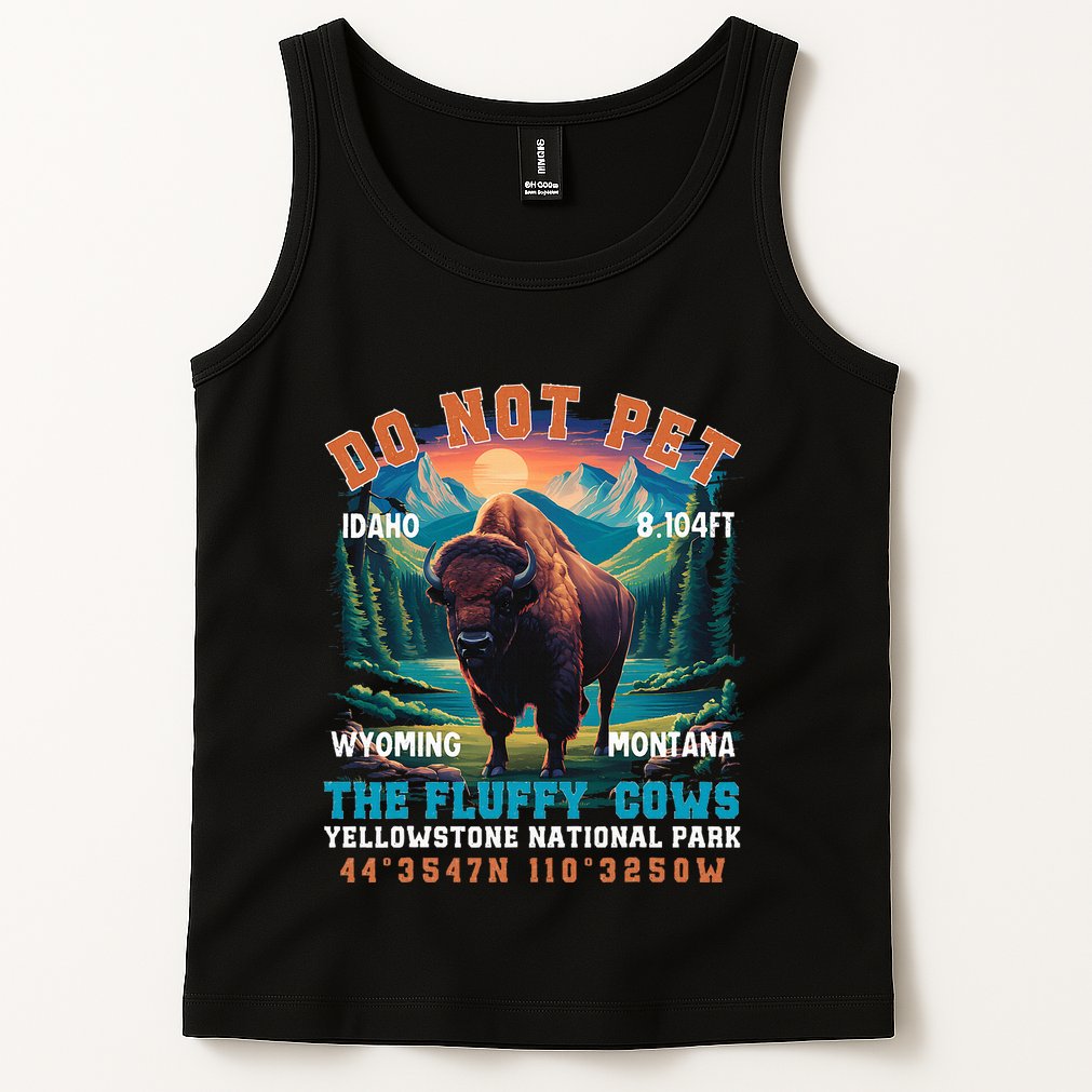 Do Not Pet The Fluffy Cows Bison Yellowstone National Park Tank Top