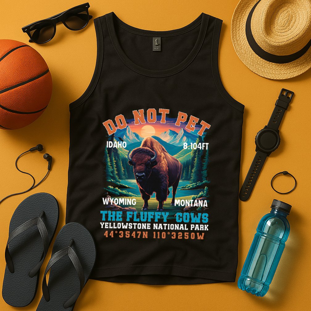 Do Not Pet The Fluffy Cows Bison Yellowstone National Park Tank Top