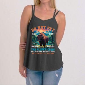 Do Not Pet The Fluffy Cows Bison Yellowstone National Park Women's Strappy Tank