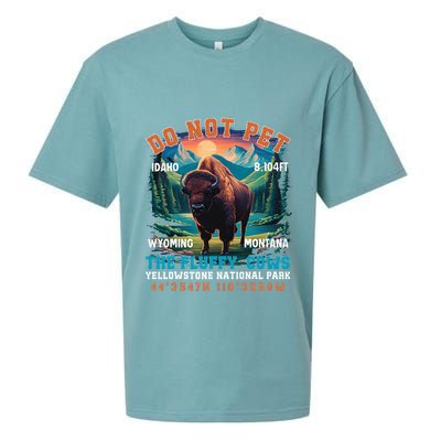 Do Not Pet The Fluffy Cows Bison Yellowstone National Park Sueded Cloud Jersey T-Shirt