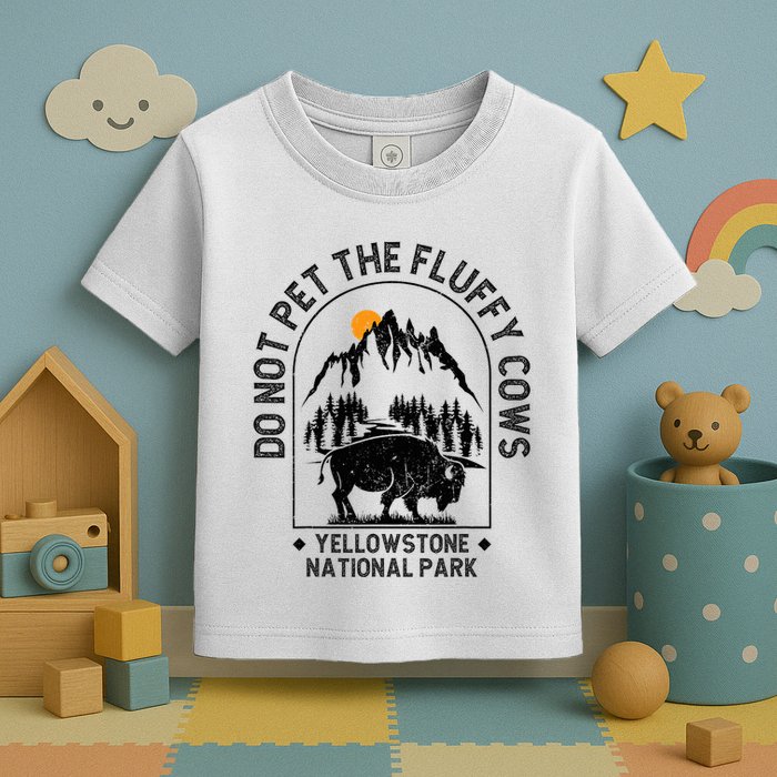 Do Not Pet The Fluffy Cows Yellowstone National Park Toddler T-Shirt