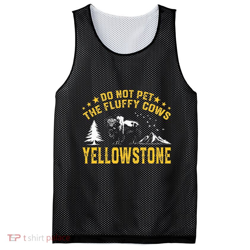 Do Not Pet The Fluffy Cows Buffalo & Bison Yellowstone Park Mesh Reversible Basketball Jersey Tank