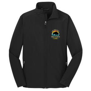 Do Not Pet the Fluffy Cows Funny Bison Yellowstone Park Core Soft Shell Jacket