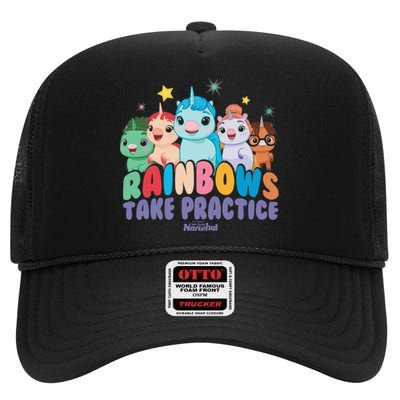 DreamWorks Not Quite Narwhal Rainbows Take Practice High Crown Mesh Back Trucker Hat