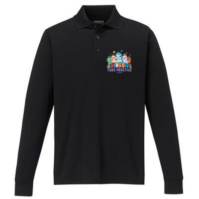 DreamWorks Not Quite Narwhal Rainbows Take Practice Performance Long Sleeve Polo