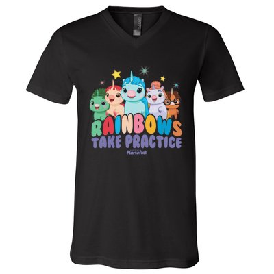 DreamWorks Not Quite Narwhal Rainbows Take Practice V-Neck T-Shirt